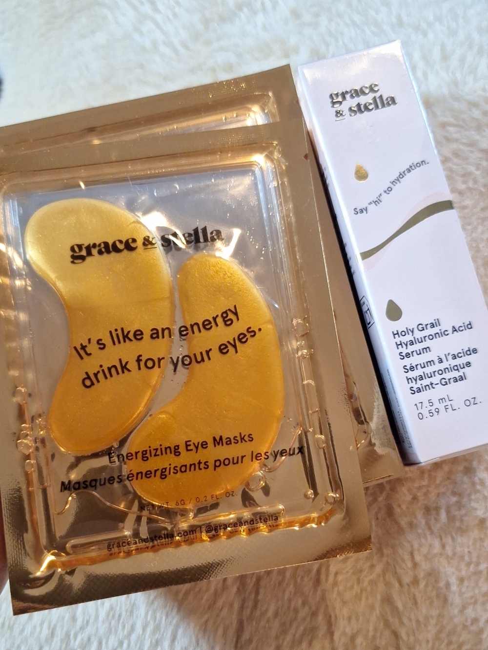 grace & stella Gold Under-Eye Gel Patches + Holy Grail Serum